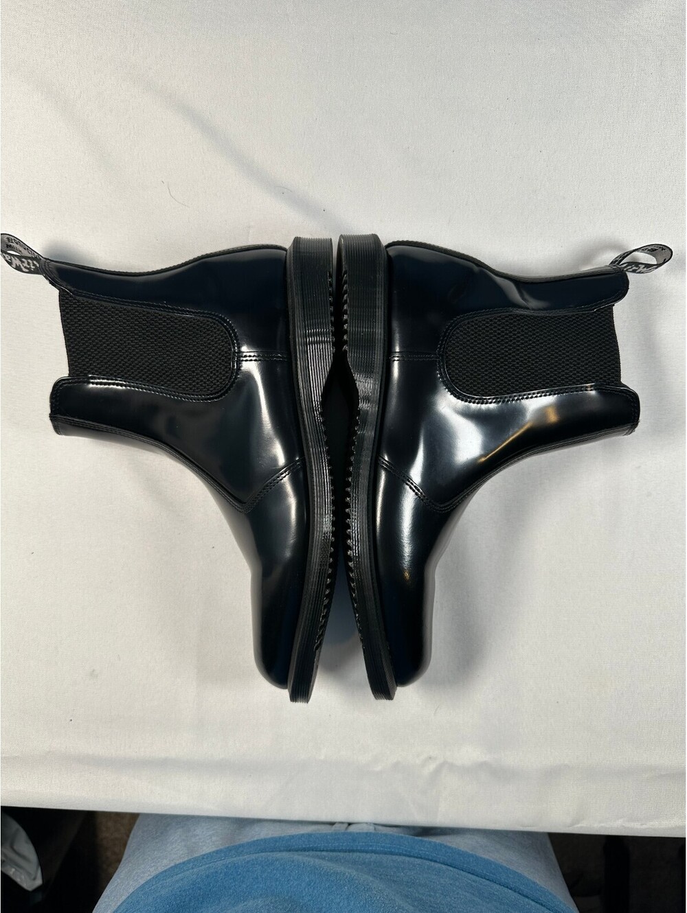 Dr Martens Flora Black Polished Smooth Leather Chelsea Boots Women's Size 11 - Picture 3 of 6